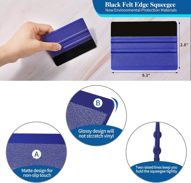 Grajar Wallpaper Smoothing Tool Kit for Contact Paper Peel and Stick Wallpaper Car Wrap Vinyl Window Tint Glass Film - Image 3